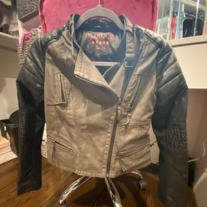 BLANK NYC Suede and Faux Leather Moto Jacket
